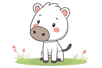 create cartoon vector animal in a simple style