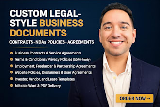 draft custom business contracts, policies, and service agreements