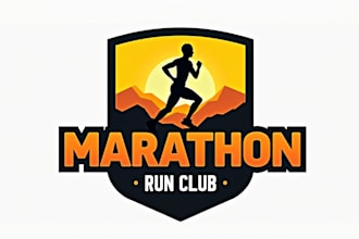 design outstanding running man marathon logo