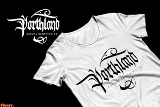 do custom blackletter text old english font logo design 24 hours