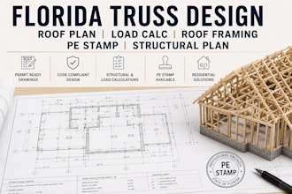 florida truss design roof plan load calc roof framing  pe stamp structural plan