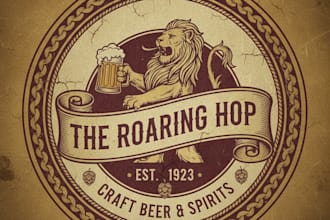 design a unique vintage bar logo for your brand