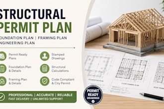 provide structural permit plan foundation plan framing plan engineering plan