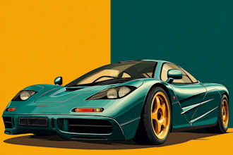 draw a custom car portrait of your picture for you