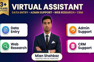 do ecommerce data entry, web research and CRM admin support