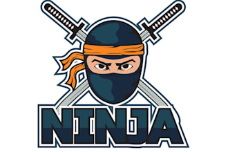 creative unique ninja mascot logo with unlimited revision