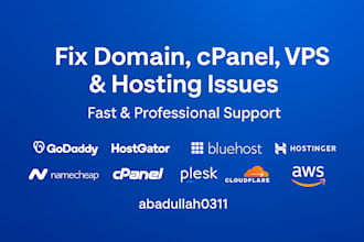 fix any cpanel, vps, or hosting issue hostgator, bluehost, godaddy, siteground