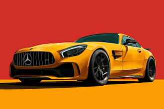 design realistic vector portrait of your car or any vehicle