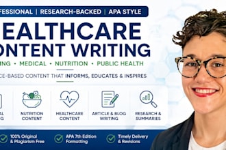 write evidence based nursing, medical and healthcare content