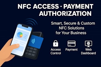 build custom nfc access control payment and authorization app with web dashboard