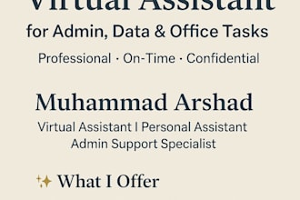 manage data entry, emails, web research and office support