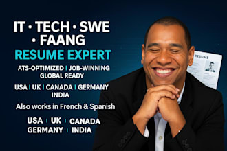 write your IT, tech, swe and faang resume, cover letter, CV for top global job