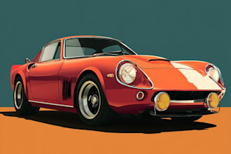 draw your favorite car into a cartoon portrait