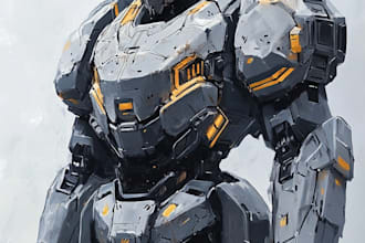 create transformer and concept art of futuristic mecha
