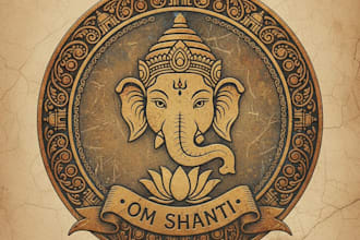 design a unique vintage hindu logo for your brand or organization