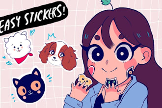 draw cartoon and sticker designs for you