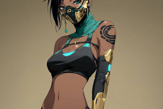 create cyberpunk anime style illustration for you