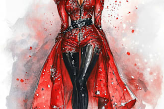 create digital illustration for fashion design art