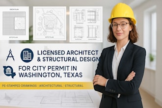licensed architect, structural engineer, pe stamp in washington, texas