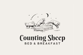 design powerful counting sheep bed breakfast logo