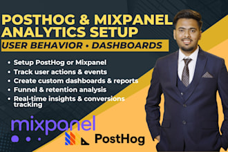 setup posthog or mixpanel analytics on your website or app