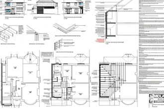 do UK building regs drawing, wall removal, extension, loft conversion