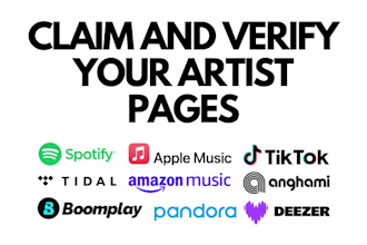 claim and verify your artist pages on spotify, apple music, deezer, tidal etc