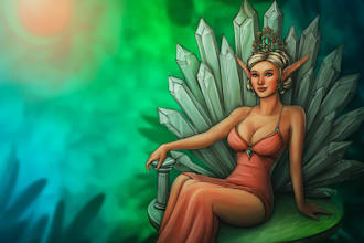 create stunning fantasy elf queen illustrations