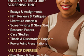 write essays, your pace, wgu class, analysis on film studies, screenwriting