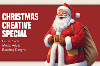 design christmas creative posts ads and festive branding visuals