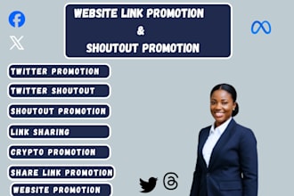 shoutout twitter, promote website share link to 300m on ig yt crypto