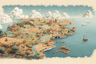 illustrate medieval fantasy and sci fi maps
