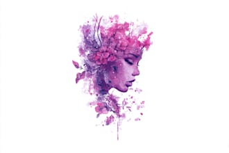 design a floral watercolor tattoo