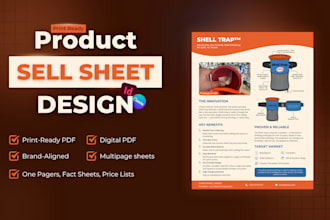 design sell sheet, one pager, sales sheet or fact sheet