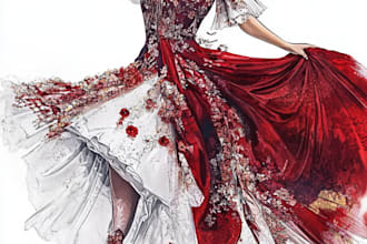 draw a fashion illustration or sketch