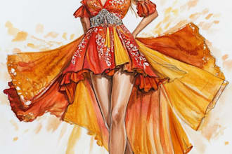 draw a fashion illustration or sketch