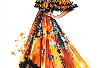 create digital illustration for fashion design art