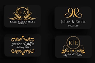 make wedding, initials , or wedding monogram  logo design