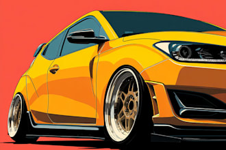design realistic vector portrait of your car or any vehicle
