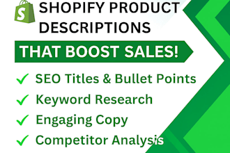 write SEO optimized shopify product descriptions
