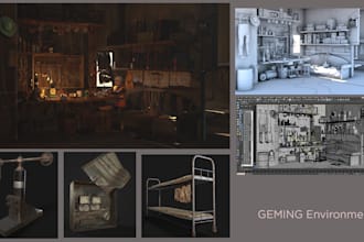 design 3d environment , and texture, 3d modeling