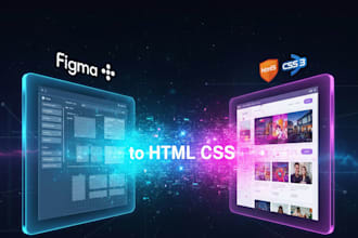 convert your figma design to HTML and CSS website