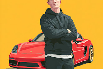 make amazing vector car portrait form your car