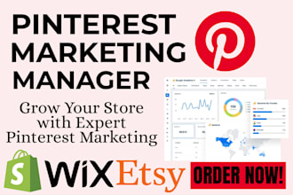 create and manage pinterest marketing to grow your shopify, wix or etsy store