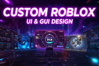 create custom roblox UI or gui with premium design for your game