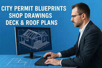 city permit blueprint architect for shop drawings patio deck plan roof truss