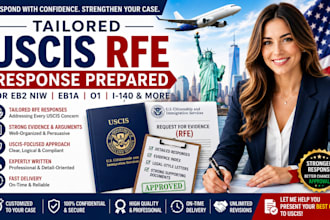 write a strong uscis rfe response for eb2 niw, eb1a and o1 visa