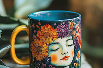 create beautiful custom mug design and tshirt design