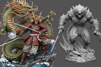 sculpt 3d creature 3d monster 3d figurine statue character model for 3d printing