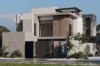 redesign 3d residential building, exterior facade, house elevation,cgi rendering